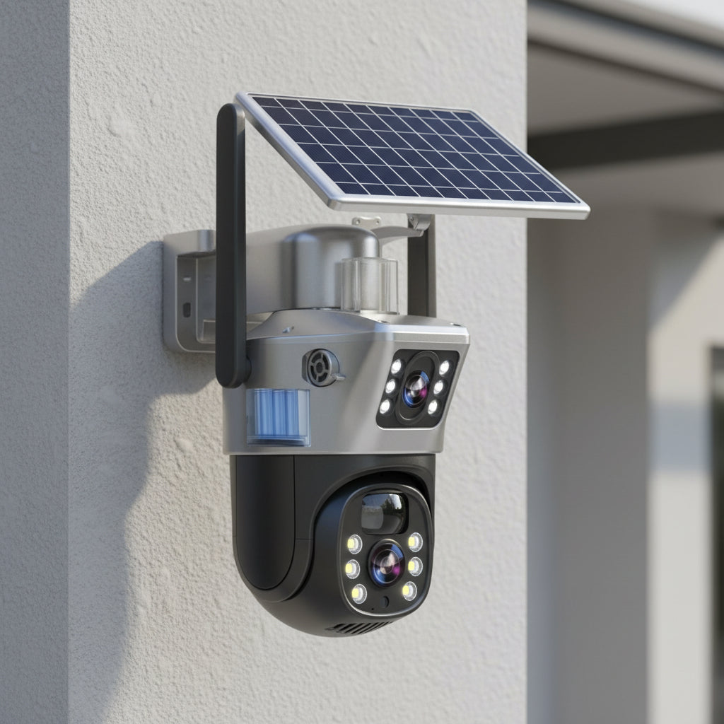 Maison Elmora | Caméra de Surveillance Sans Fil Extérieur avec Enregistrement 4K | Sécurité Autonome et Connectée pour Tranquillité d'Esprit 0
