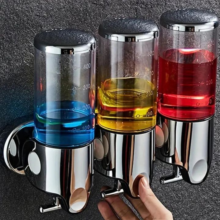 Maison Elmora | Distributeur Savon Mural en Acier Inoxydable | Design Élégant pour un Espace de Bain Organisé 4
