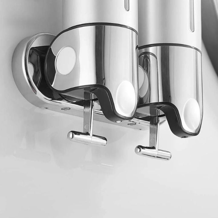 Maison Elmora | Distributeur Savon Mural en Acier Inoxydable | Design Élégant pour un Espace de Bain Organisé 6