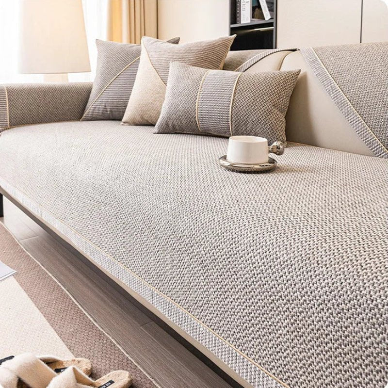Maison Elmora | Housse de Canapé en Coton-Lin Antidérapante | Élégance Durable pour un Confort Optimal 8