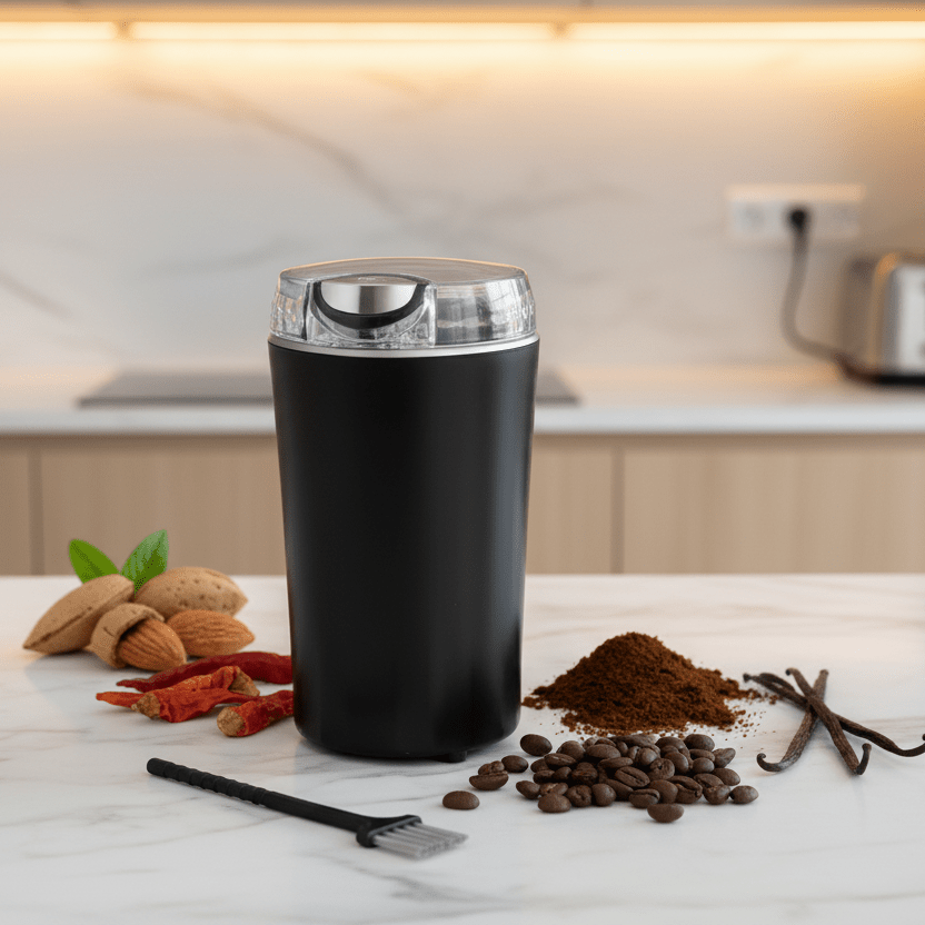Maison Elmora | Moulin à Café Électrique en Acier Inoxydable | Design Compact et Élégant pour Une Saveur Intense 3