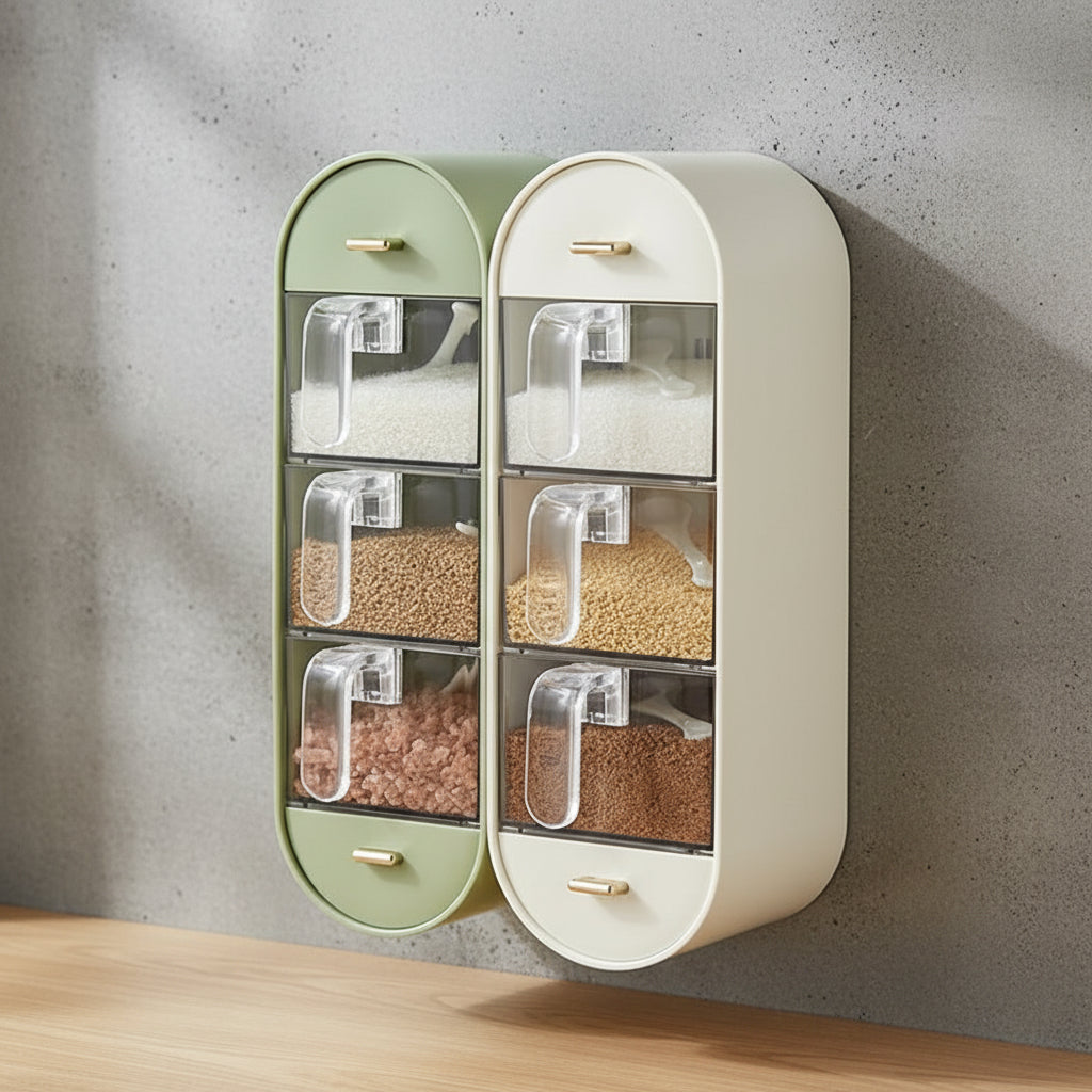 Maison Elmora | Organisateur Épice Minimaliste en Plastique | Rangement Pratique et Élégant pour une Cuisine Bien Ordonnée 1