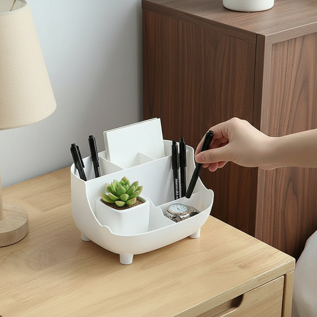 Maison Elmora | Organiseur de Bureau Minimaliste en Plastique | Élégance et Fonctionnalité pour un Espace de Travail Inspirant 5