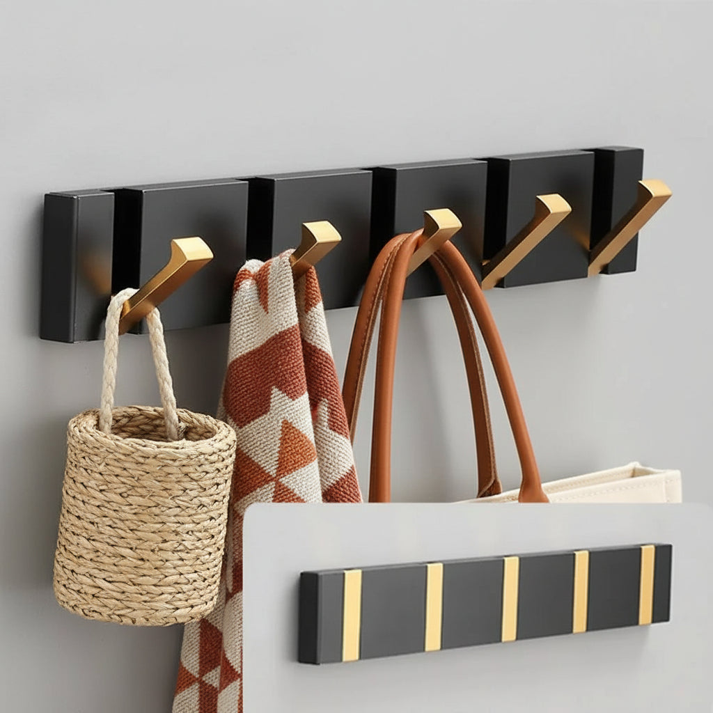 Maison Elmora | Patère Mural Pliable en Aluminium Élégant | Design Minimaliste pour Optimiser l'Espace 1