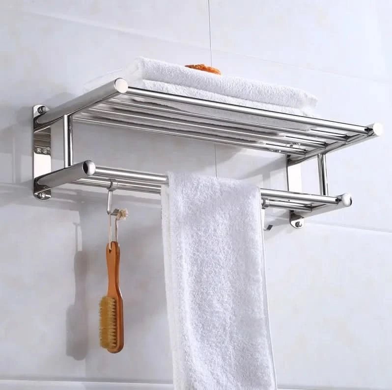 Maison Elmora | Porte Serviettes Mural en Acier Inoxydable Minimaliste | Élégance Durable pour une Salle de Bain Chic 1