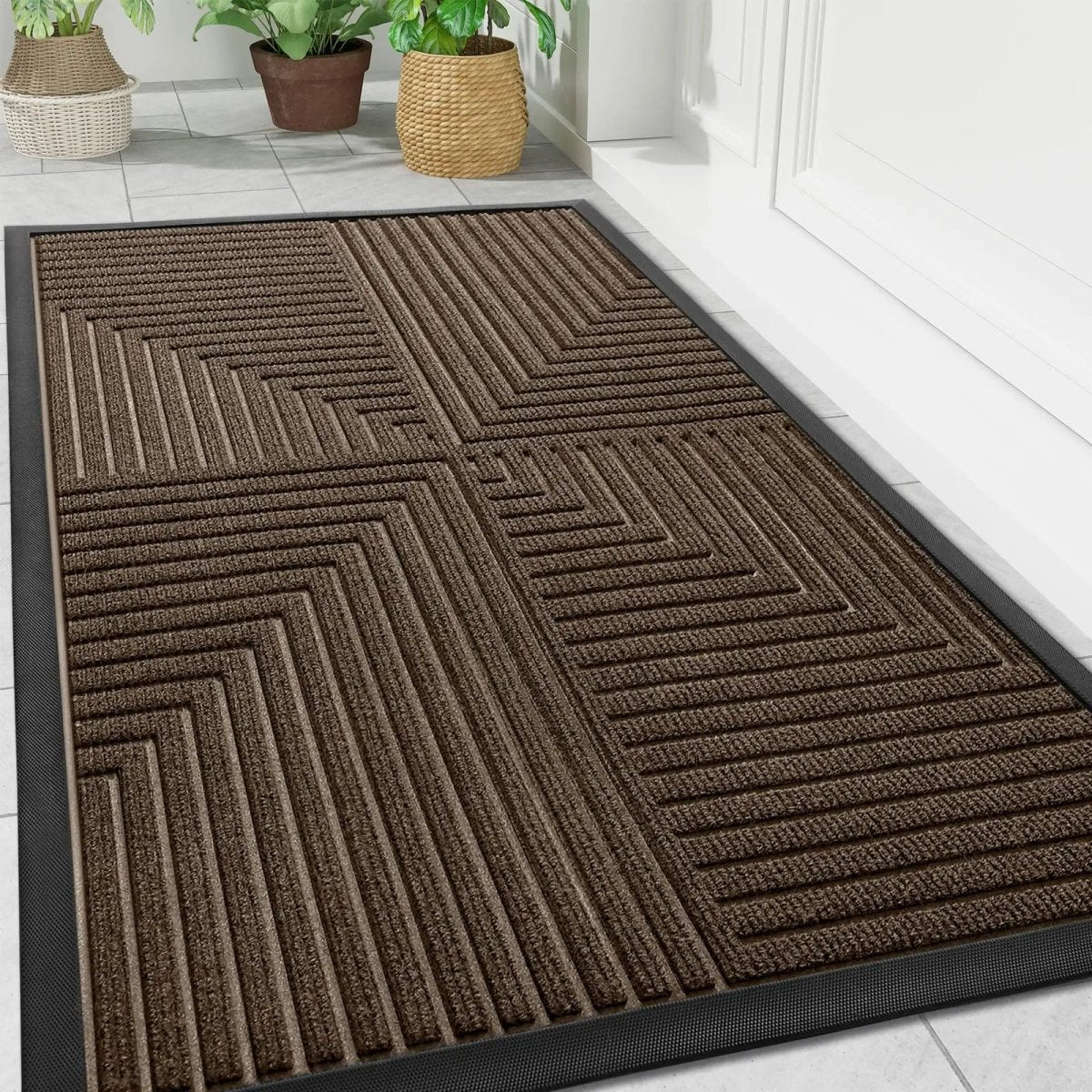 Maison Elmora | Tapis d'Entrée Intérieur Antidérapant en Caoutchouc | Élégance et Sécurité pour un Accueil Impeccable 4