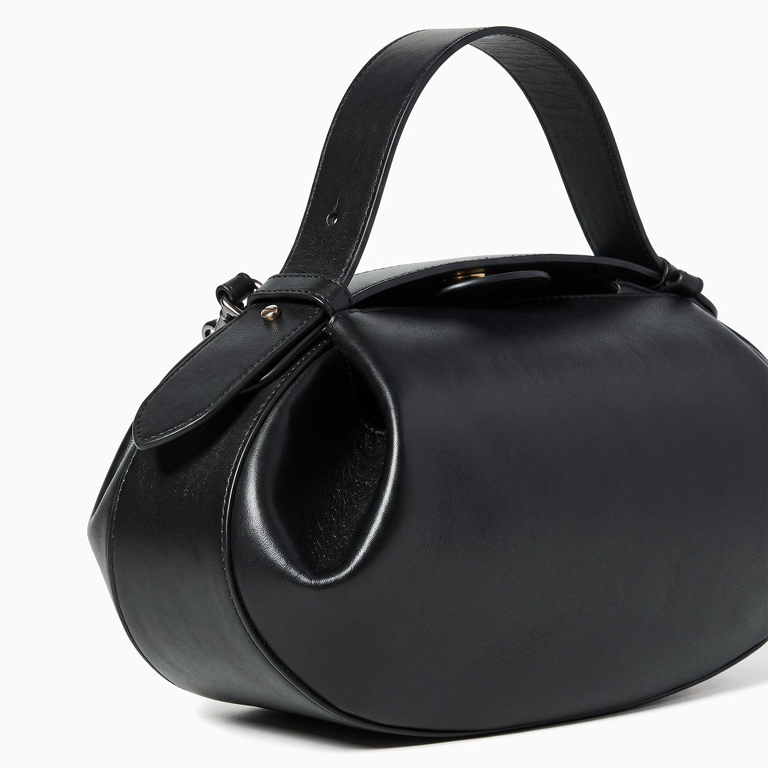 Rounded Shoulder Bag with Adjustable Buckle Strap