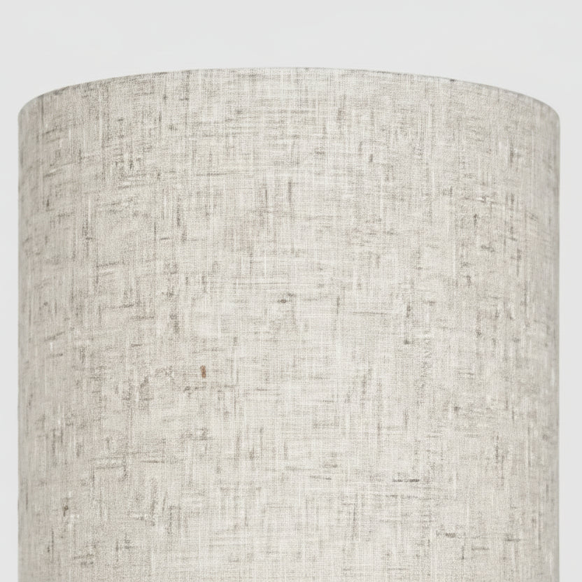 Matte Black Iron Floor Lamp - Cylindrical Fabric Shade 6
