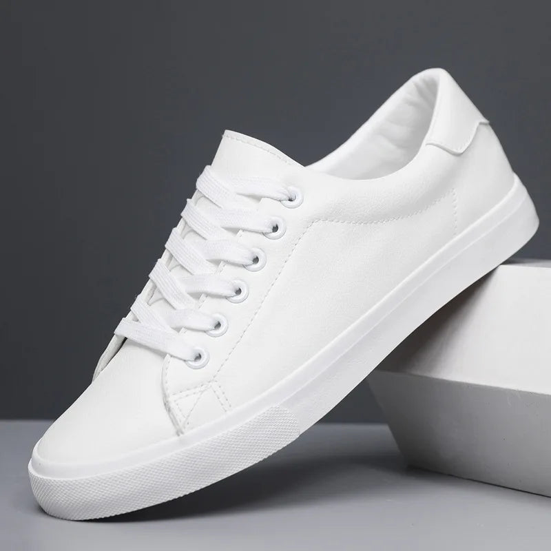 Men's Classic Vegan Leather Lace-Up Shoes - Stylish Lightweight Footwear for Everyday Comfort