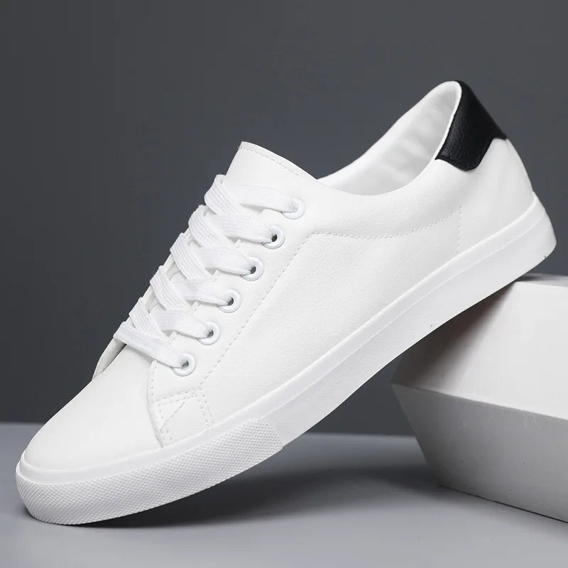 Men's Classic Vegan Leather Lace-Up Shoes - Stylish Lightweight Footwear for Everyday Comfort