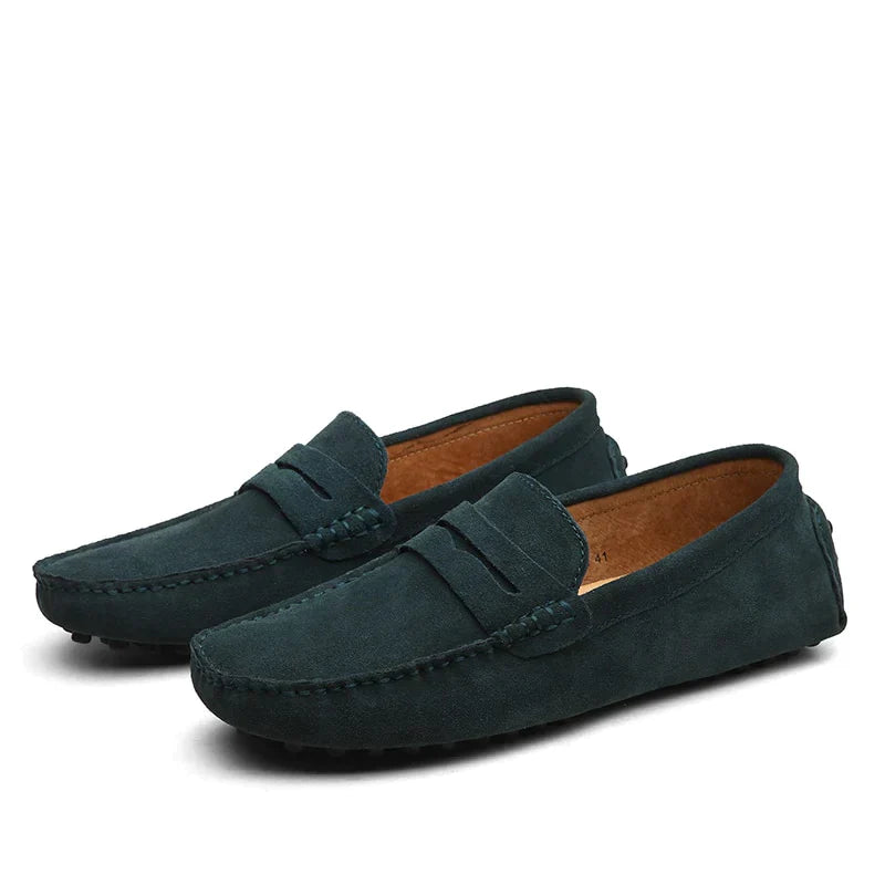 Men's Suede Loafers - Chic Brown Slip-On Shoes for Versatile Everyday Style