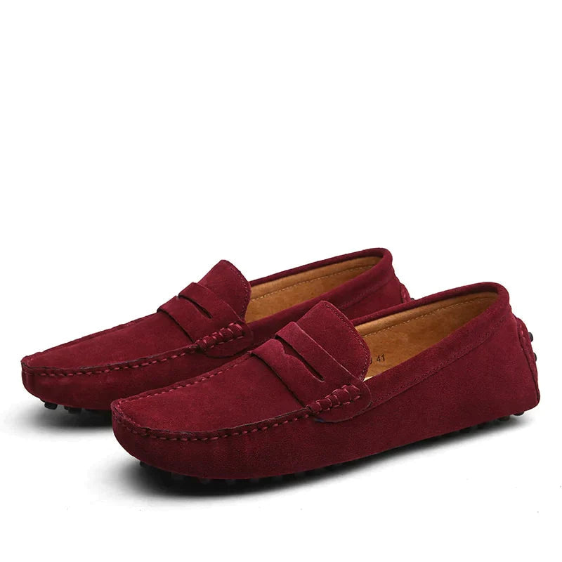 Men's Suede Loafers - Chic Brown Slip-On Shoes for Versatile Everyday Style