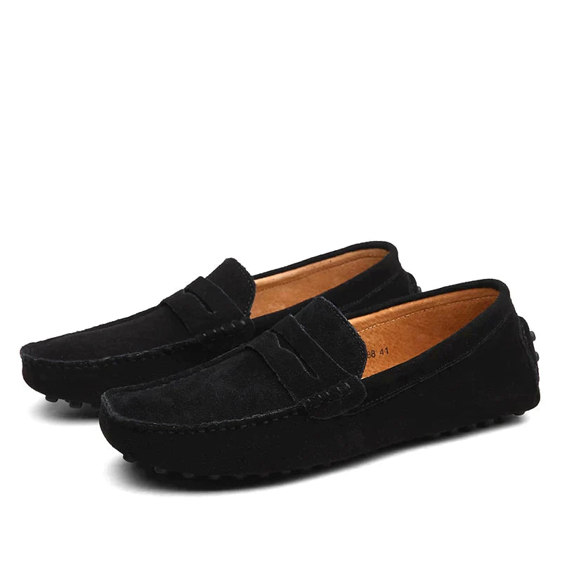 Men's Suede Loafers - Chic Brown Slip-On Shoes for Versatile Everyday Style