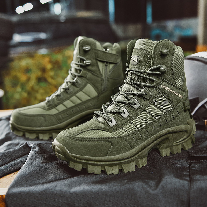 Men's Tactical Boots - High-Top Ankle Support for Outdoor Adventures and Military Use
