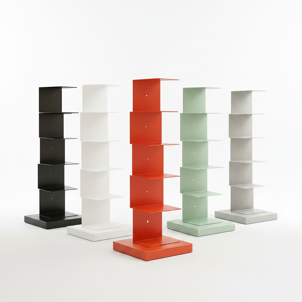 Metal Floating Bookshelf - Space-Saving Vertical Design