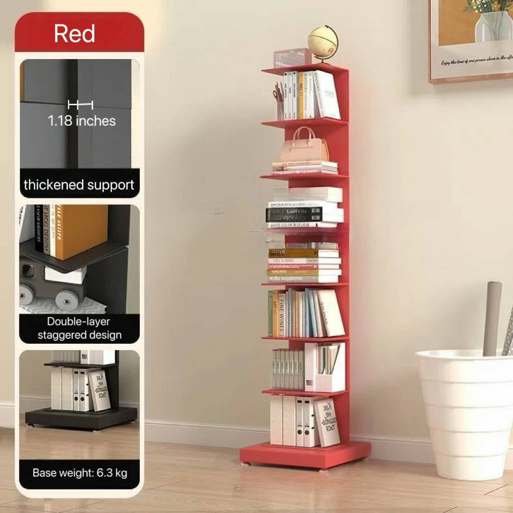 Metal Floating Bookshelf - Space-Saving Vertical Design 4