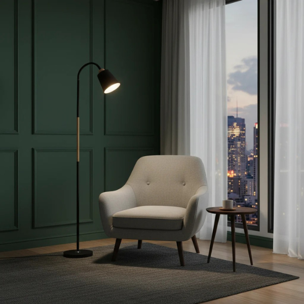 Metal Tapered Floor Lamp - Adjustable Shade 4