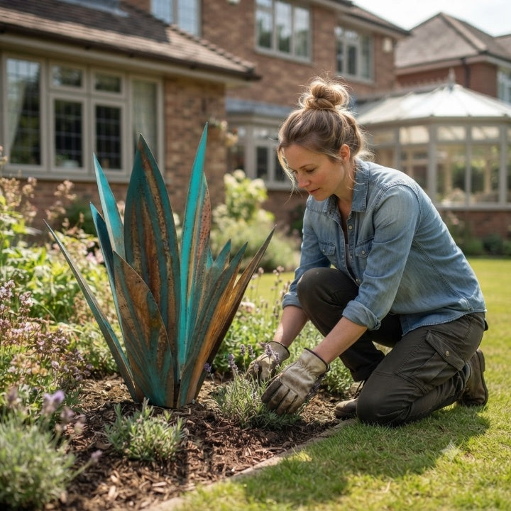 Agave décoratif en métal pour le jardin