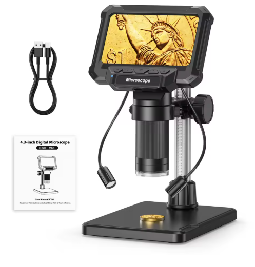Microscope Numérique Élégant avec Écran IPS de 4,3 Pouces | Grossissement 1600X pour une Exploration Détailée 2