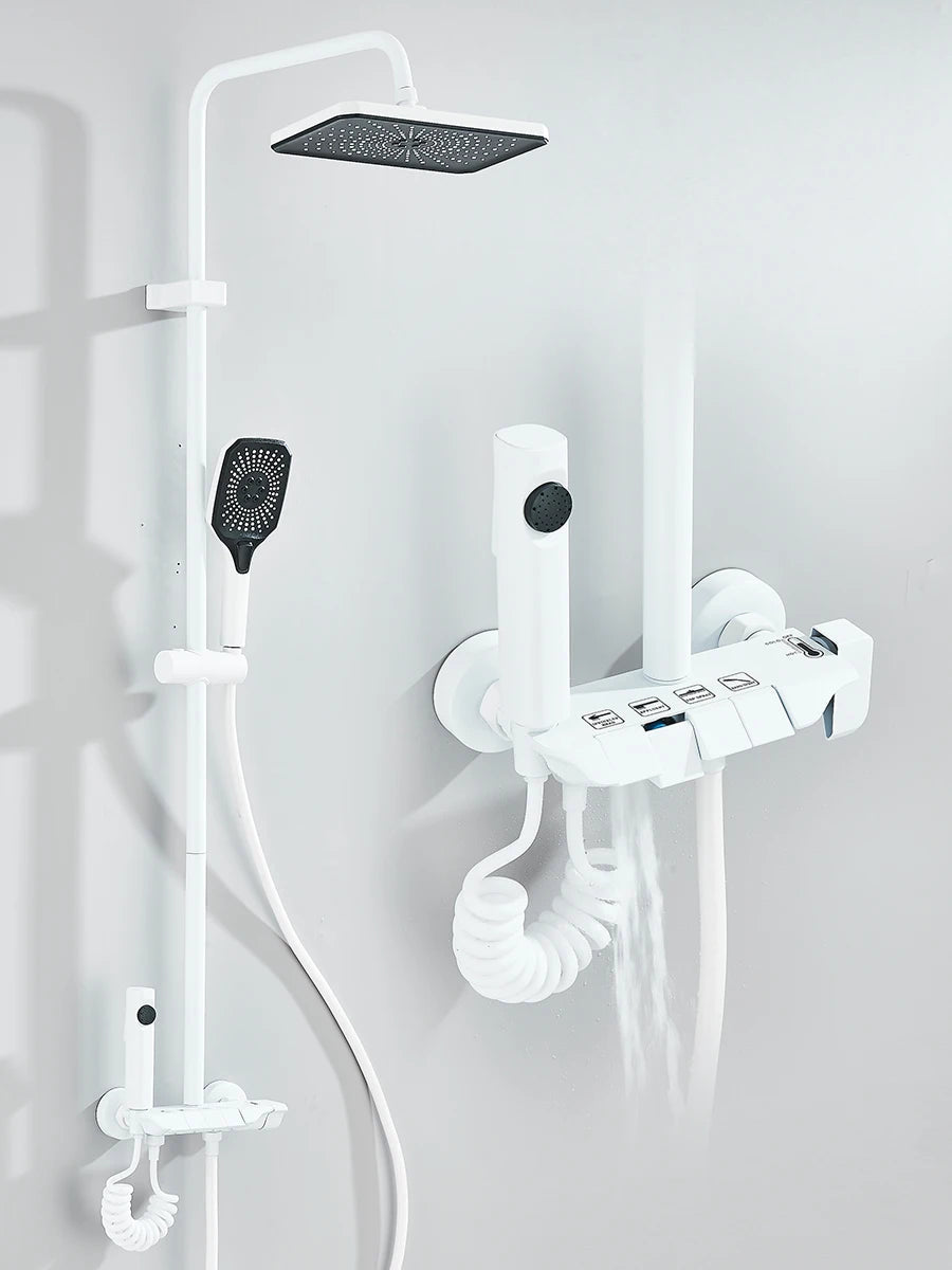 Mitigeur et Colonne de Douche en Noir Mat | Système Élégant et Contemporain pour une Salle de Bain Luxueuse 2