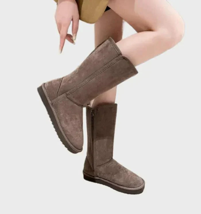 Bottes Femme en Daim Doublées Peau de Mouton