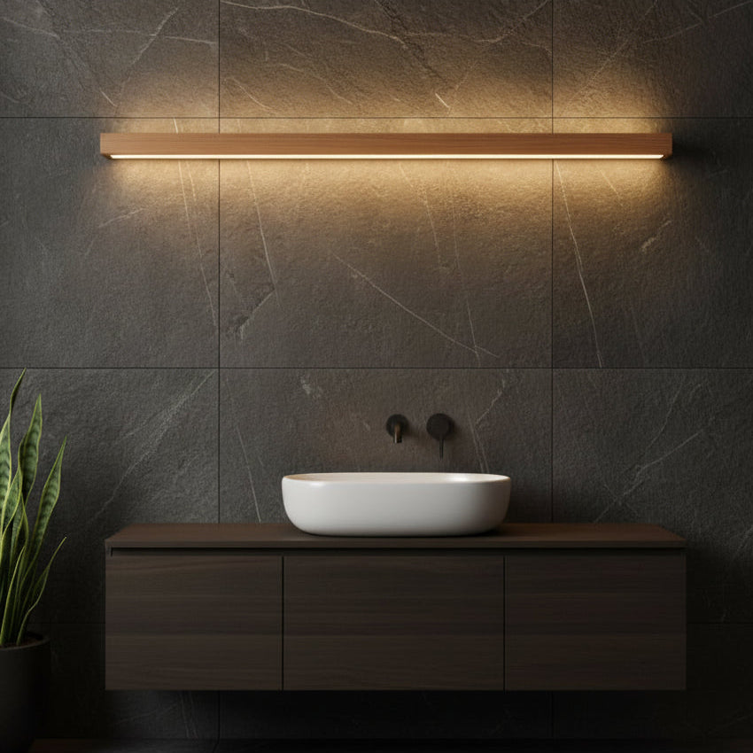Natural Wood Wall Sconce - Warm Acrylic Glow 0