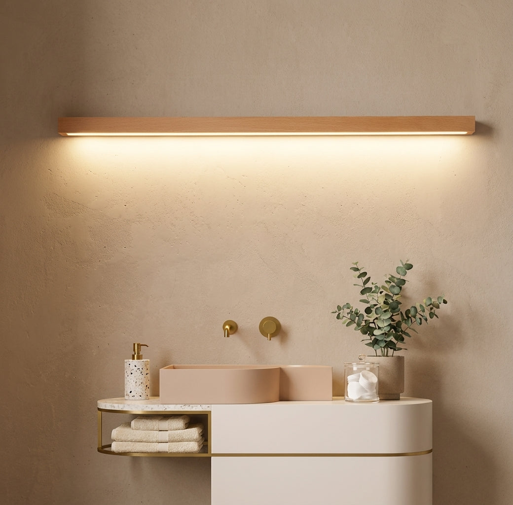 Natural Wood Wall Sconce - Warm Acrylic Glow 1