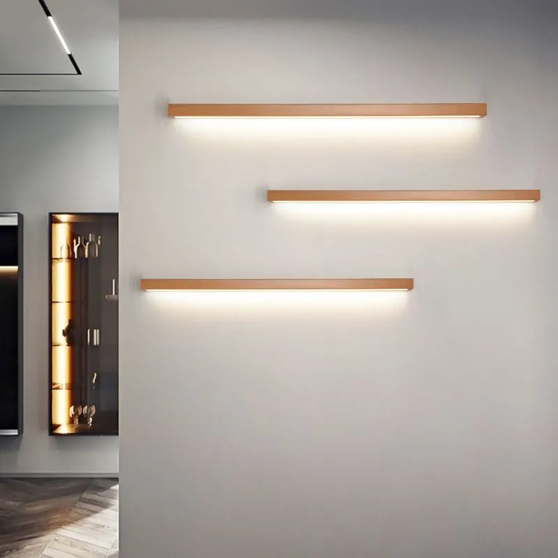 Natural Wood Wall Sconce - Warm Acrylic Glow 8