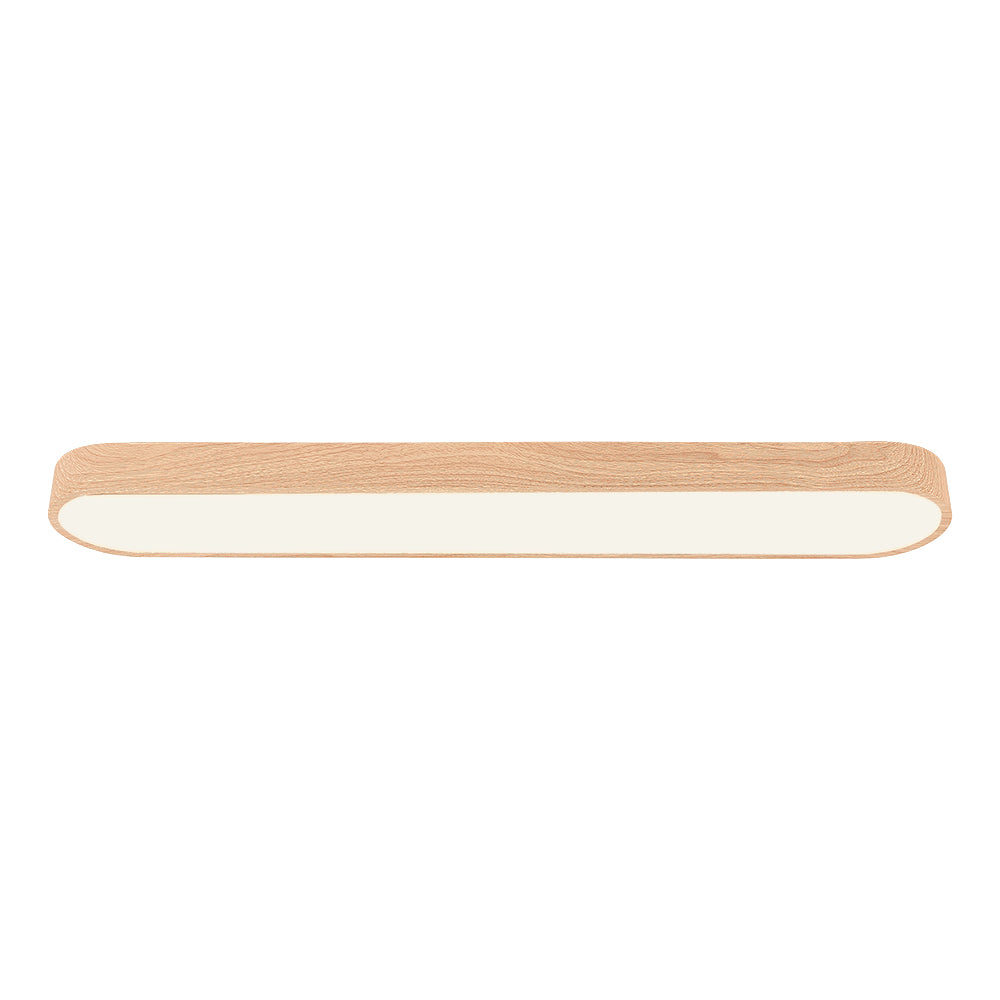 Plafonnier LED ovale style nordique avec détail bois
