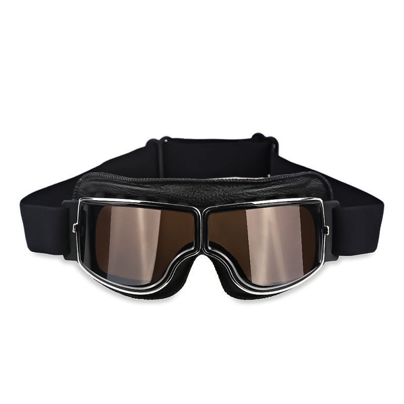 Lunettes-Masque à Porter Par-Dessus les Lunettes - Black Leather - Brown Lens