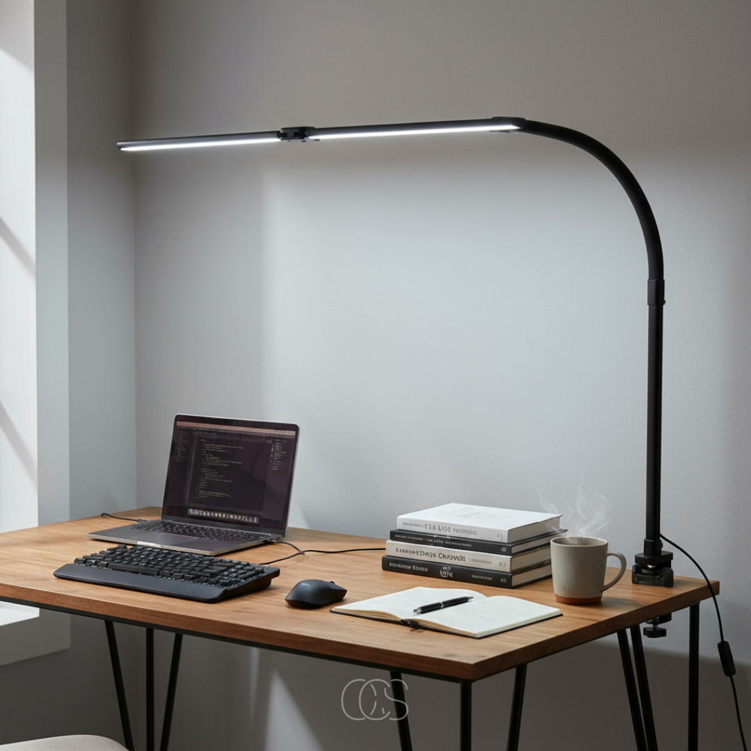 Clamp LED Desk Lamp, Gooseneck, 3 Light Colours