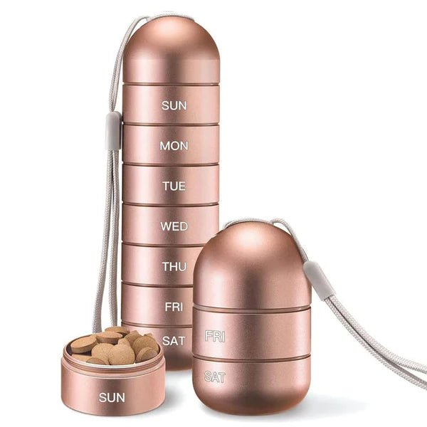 Pelvibliss Pilulier Aluminium Étanche 7 Jours Grande Capacité