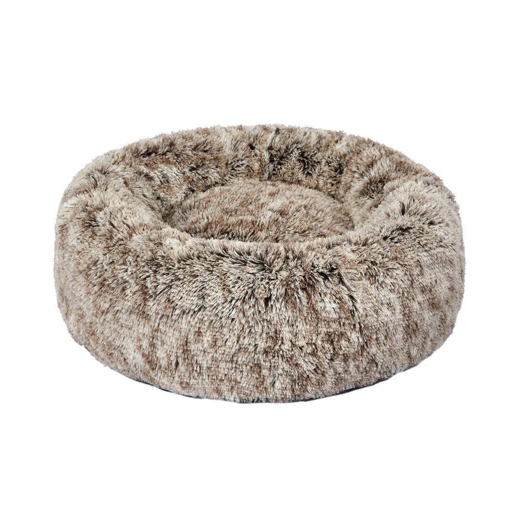 Panier rond moelleux pour chien, housse amovible