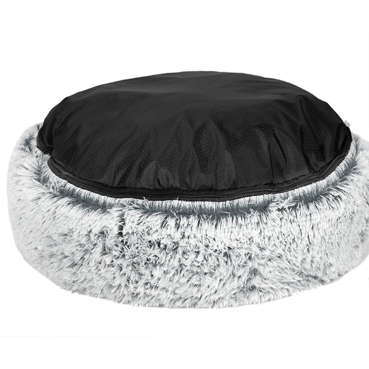 Panier rond moelleux pour chien, housse amovible