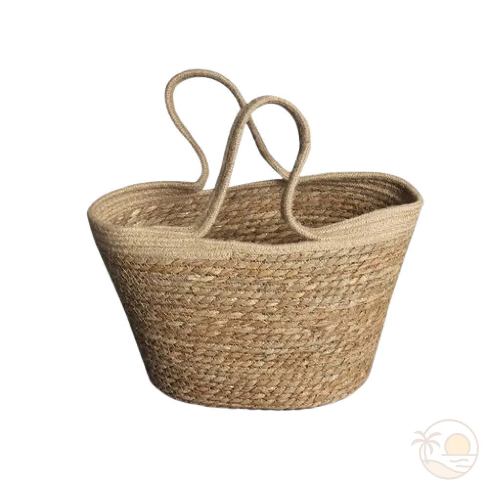 Panier de Plage XXL en Paille Naturelle | Élégance Bohème pour Vos Escapades Ensoleillées