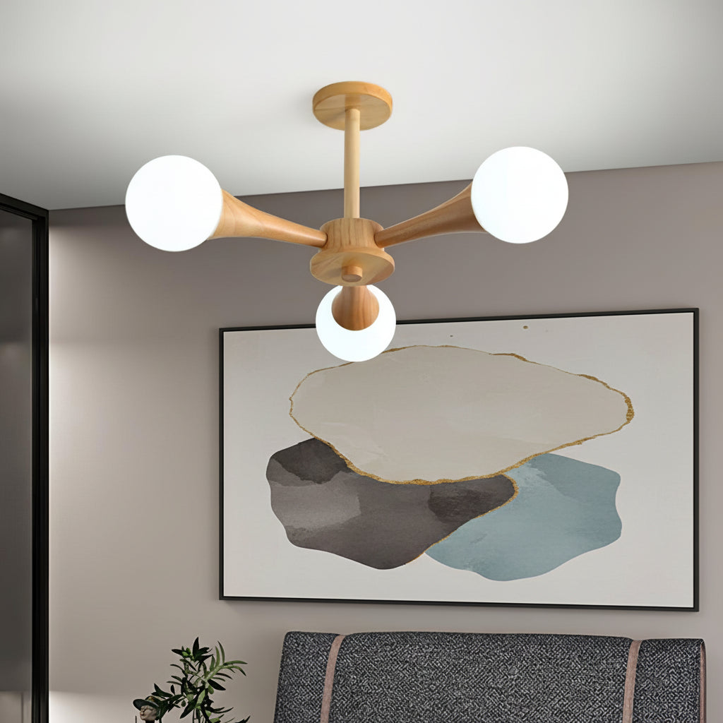 Plafonnier Design Élégant en Bois 1