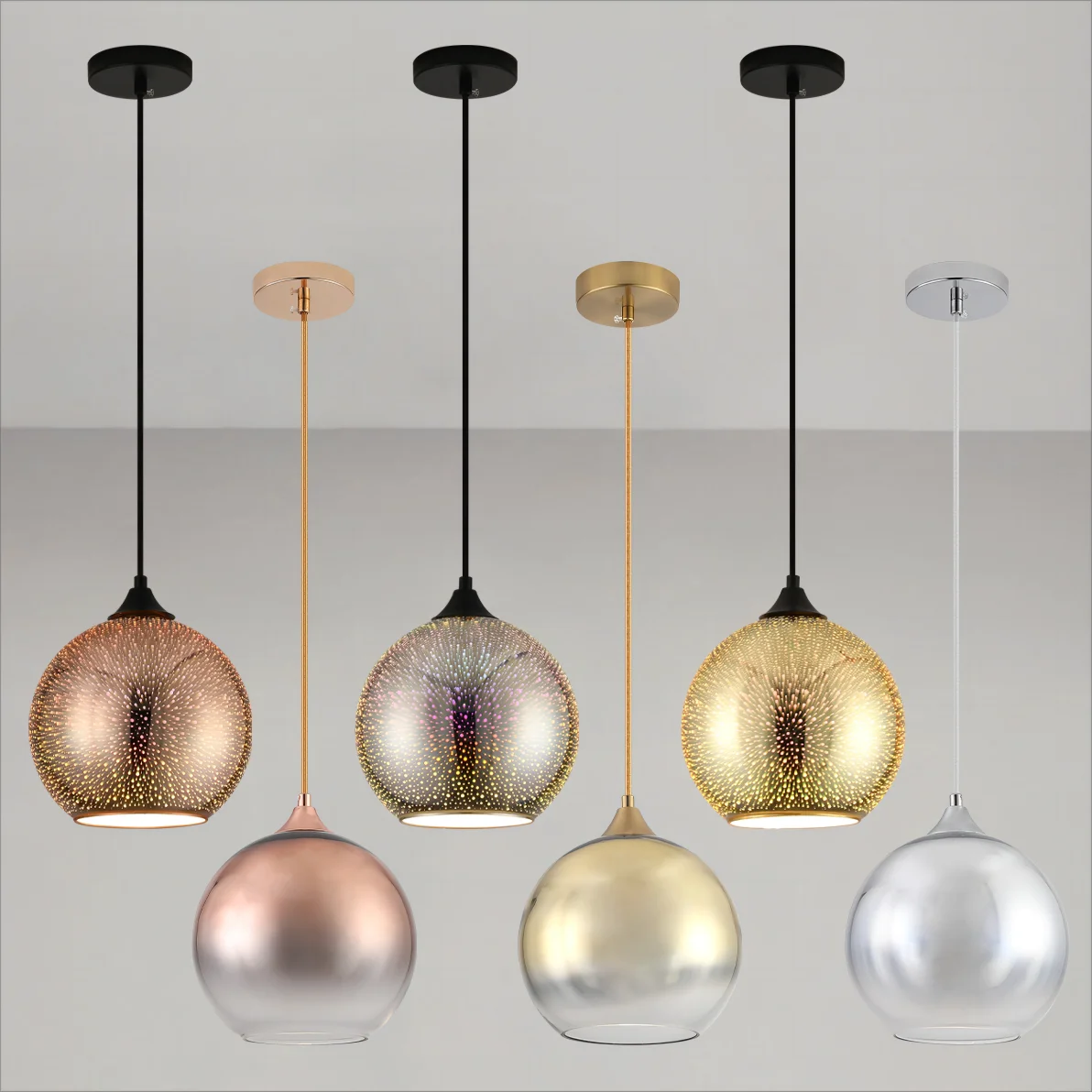 Plafonnier Design : Élégance Naturelle en Lumière – Verre Perforé Cuivré 1