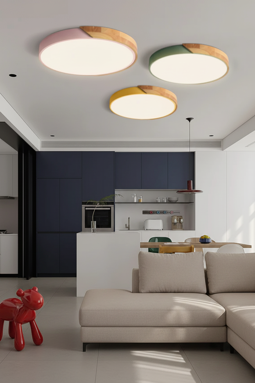 Plafonnier LED Design en Bois Naturel | Luminaire Scandinave Élégant pour une Ambiance Apaisante 1