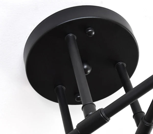 Plafonnier Rétro | Plafonnier LED en Fer Forgé à 6 Têtes avec Éclairage E27 | Luminaire Moderne pour Salon 5
