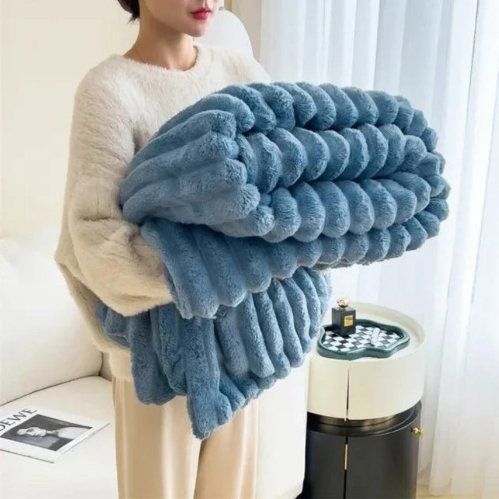 Cloud Nine - Couverture Moelleuse Texturée – Ocean Blue