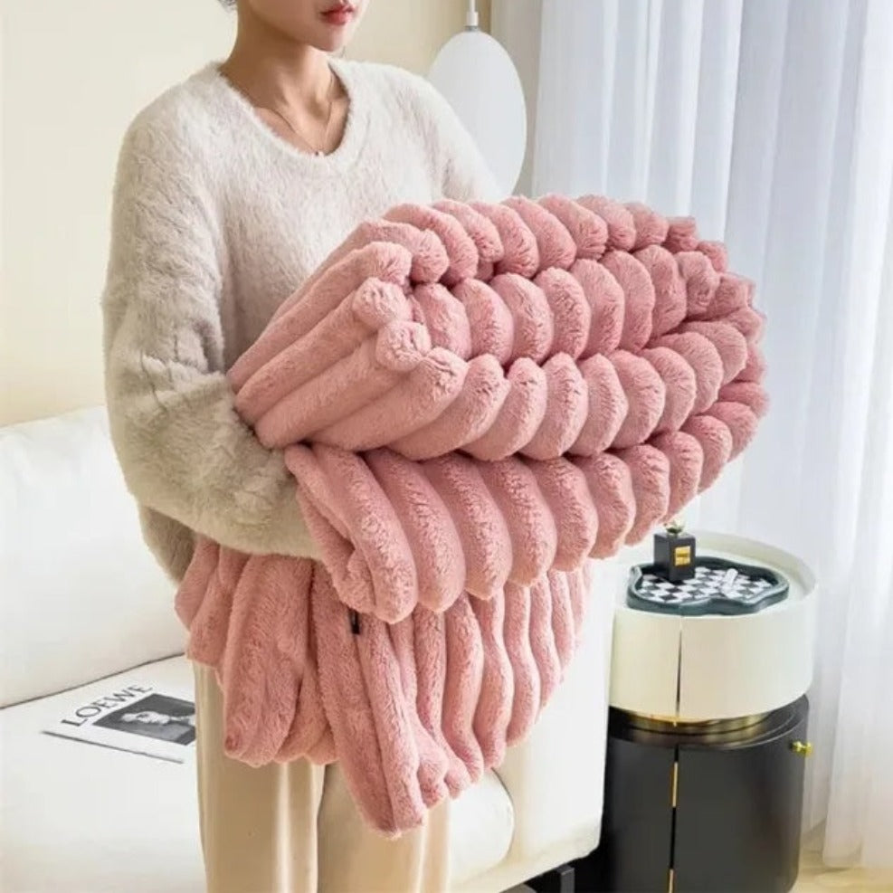 Cloud Nine - Couverture Moelleuse Texturée – Rose Blush