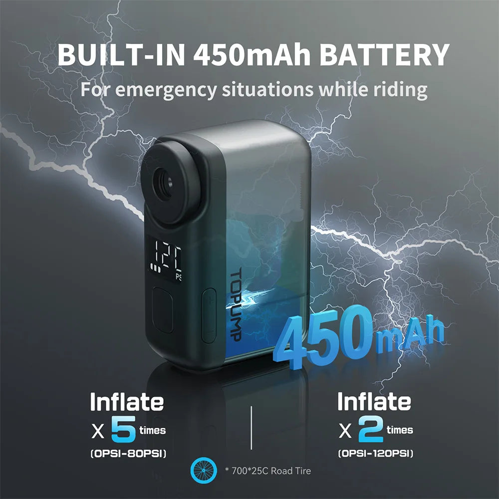 Pompe à Vélo Électrique 120 PSI avec Écran Numérique | Design Compact et Pratique pour Cyclistes Modernes 3