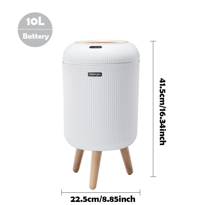 Poubelle Automatique Cuisine en Bois avec Capteur Infrarouge | Élégance et Hygiène pour un Intérieur Moderniste 0
