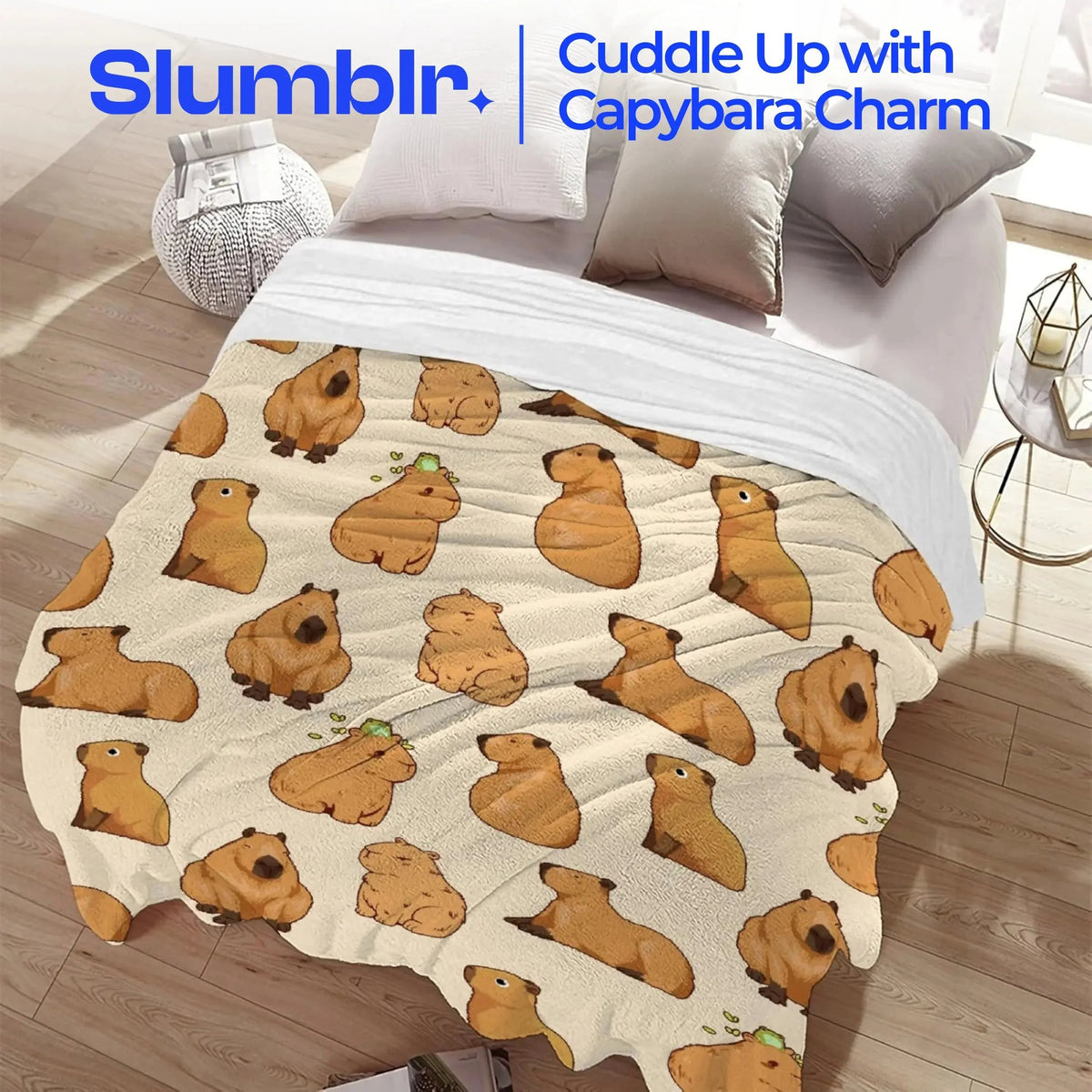 Plaid en flanelle douce imprimé capybara