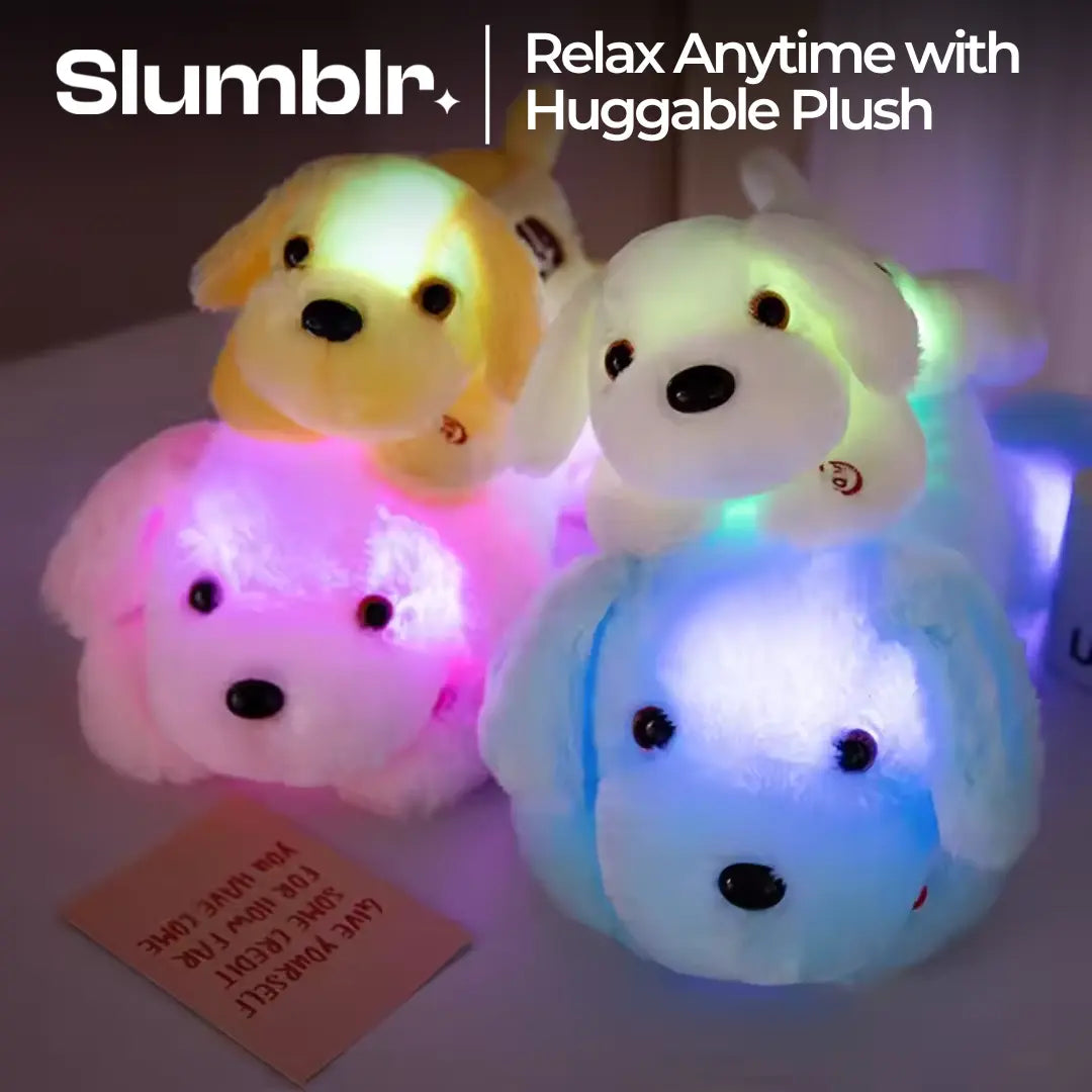 Light-Up Dog Plush Pillow with LED Glow