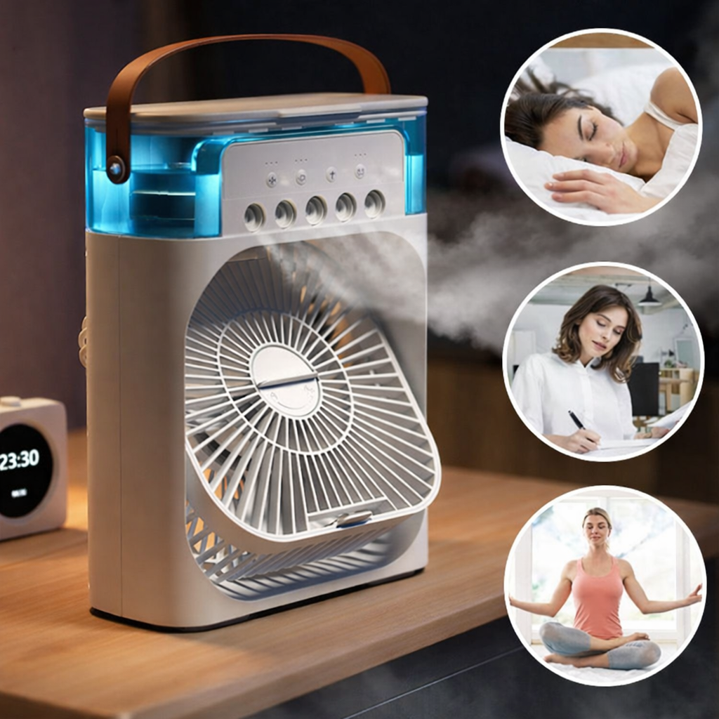 Rafraîchisseur d'Air Silencieux en Aluminium | Mini Climatiseur Élégant et Efficace pour un Confort Optimal 3