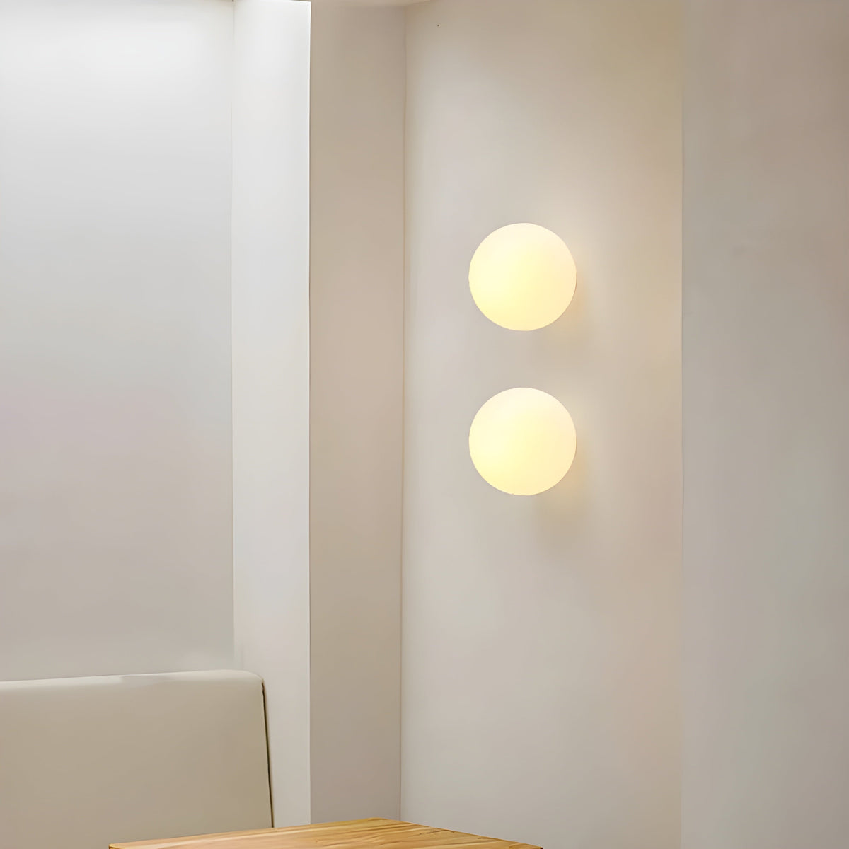 Round Frosted Glass Wall Light, E27 Socket