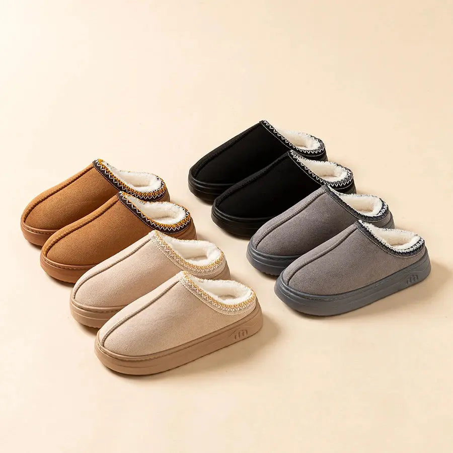 Unisex Fuzzy House Slippers with Anti-Slip Sole