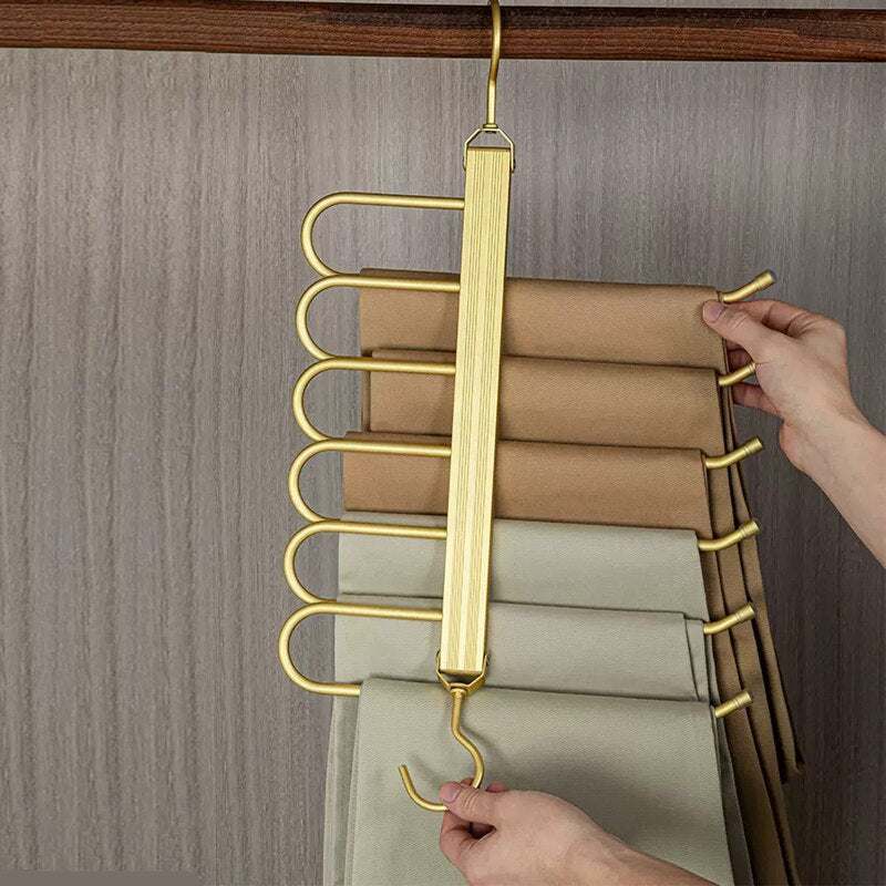 Cintre à pantalons en aluminium, 6 niveaux pivotants