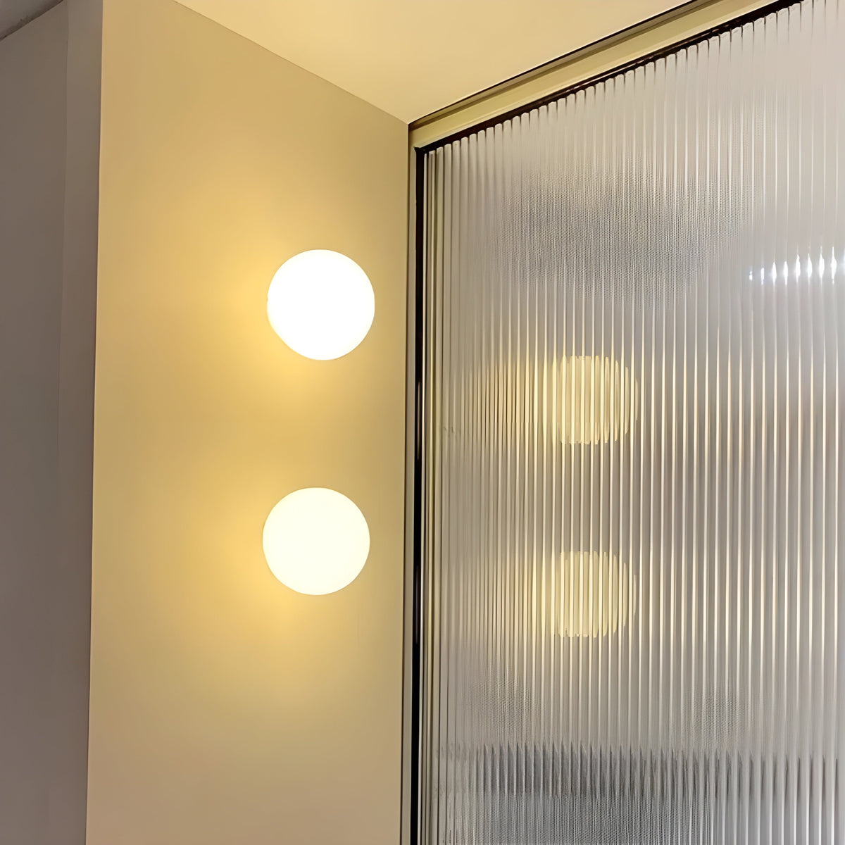 Round Frosted Glass Wall Light, E27 Socket